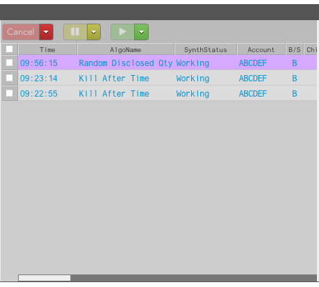 Algo Orders Pane