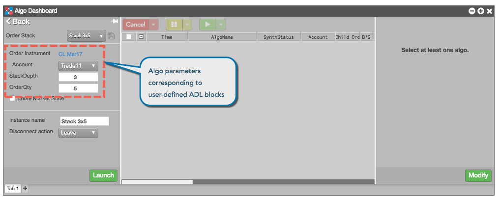 User-defined variables in Algo Dashboard