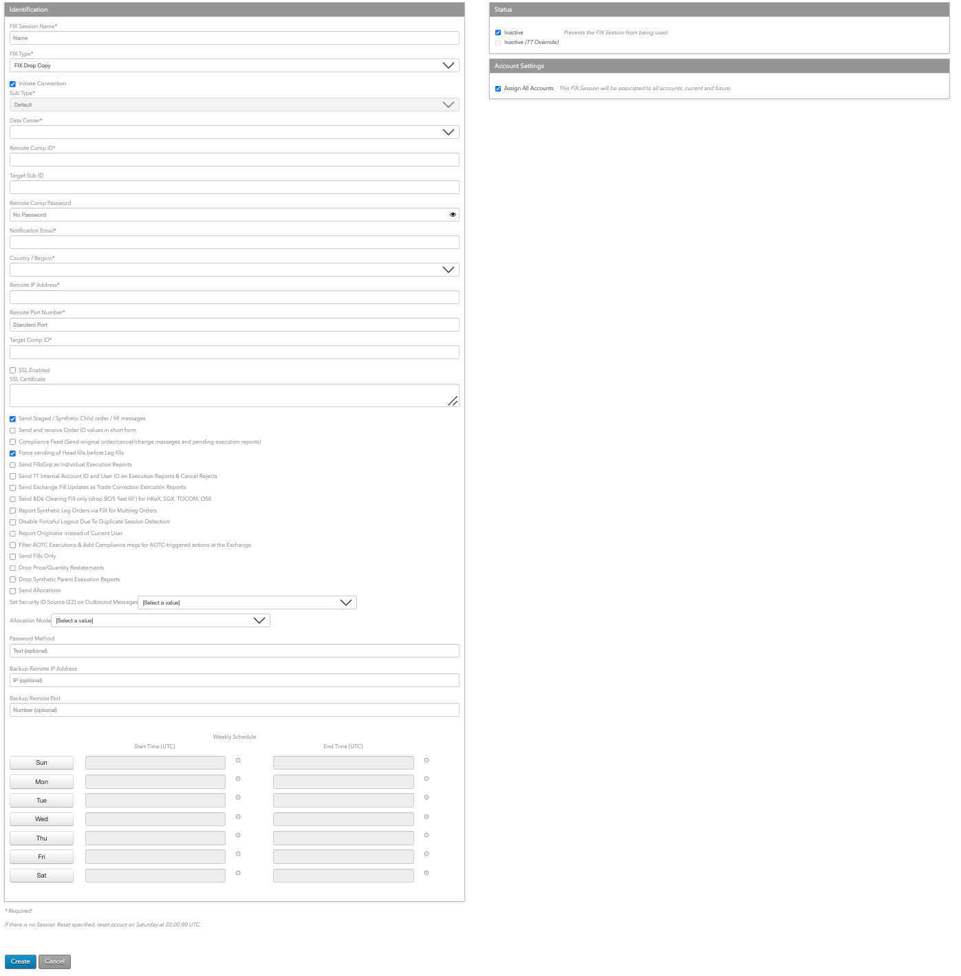 Adding and Configuring a FIX Session